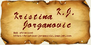 Kristina Jorganović vizit kartica